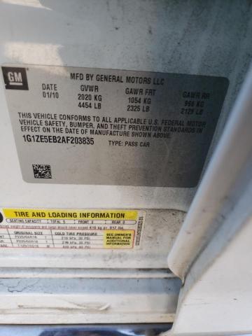 1G1ZE5EB2AF203835 - 2010 CHEVROLET MALIBU LTZ თეთრი ფოტო 12