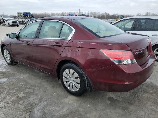 1HGCP26369A191907 - 2009 HONDA ACCORD LX RED photo 2