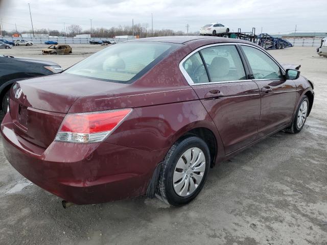 1HGCP26369A191907 - 2009 HONDA ACCORD LX RED photo 3