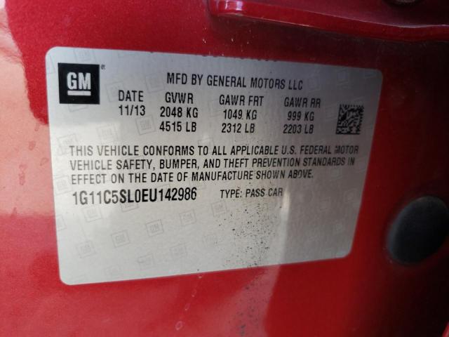 1G11C5SL0EU142986 - 2014 CHEVROLET MALIBU 1LT 红色 照片 13