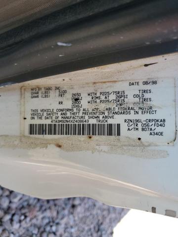 4TASM92N4XZ408643 - 1999 TOYOTA TACOMA XTRACAB PRERUNNER 白色 照片 12