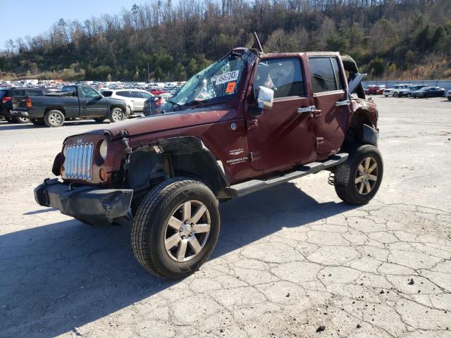 1J4GA59137L154936 - 2007 JEEP WRANGLER SAHARA MAROON photo 1