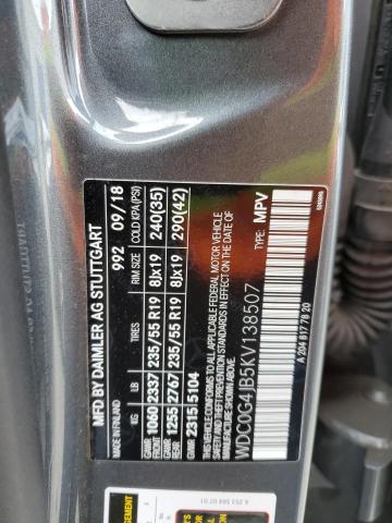 WDC0G4JB5KV138507 - 2019 MERCEDES-BENZ GLC 300 GRAY photo 12