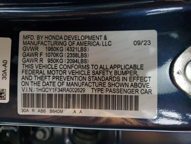 1HGCY1F34RA002629 - 2024 HONDA ACCORD EX BLUE photo 13