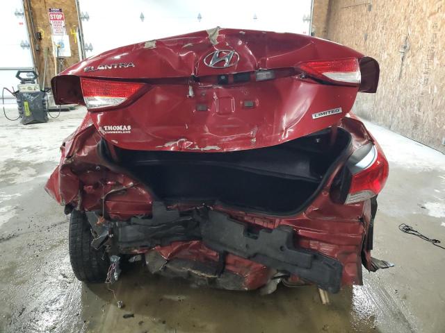 KMHDH4AE5CU213353 - 2012 HYUNDAI ELANTRA GLS RED photo 6