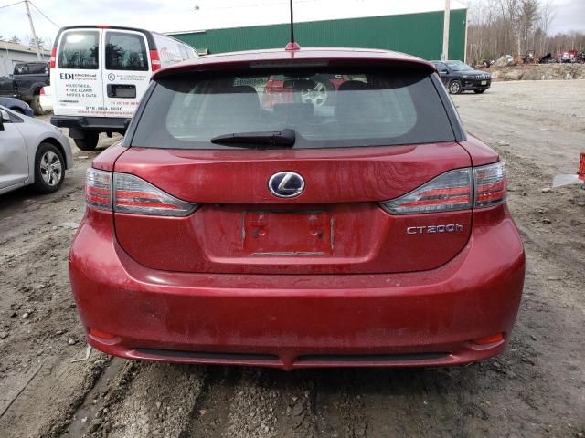 JTHKD5BHXB2031873 - 2011 LEXUS CT 200 RED photo 6