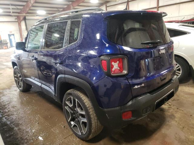 ZACNJDD15MPM17639 - 2021 JEEP RENEGADE LIMITED BLUE photo 2