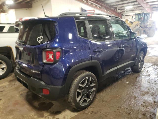 ZACNJDD15MPM17639 - 2021 JEEP RENEGADE LIMITED BLUE photo 3