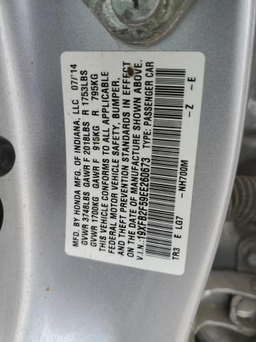 19XFB2F59EE260673 - 2014 HONDA CIVIC LX SILVER photo 12