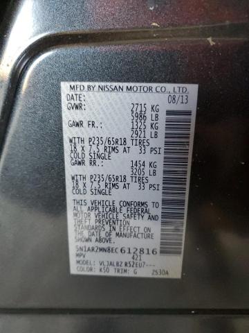 5N1AR2MN8EC612816 - 2014 NISSAN PATHFINDER S 石墨色 照片 13