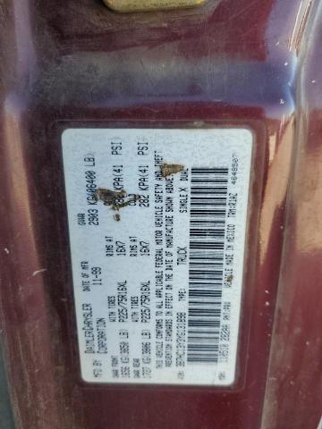 3B7HC13Y3YG131898 - 2000 DODGE RAM BURGUNDY photo 12