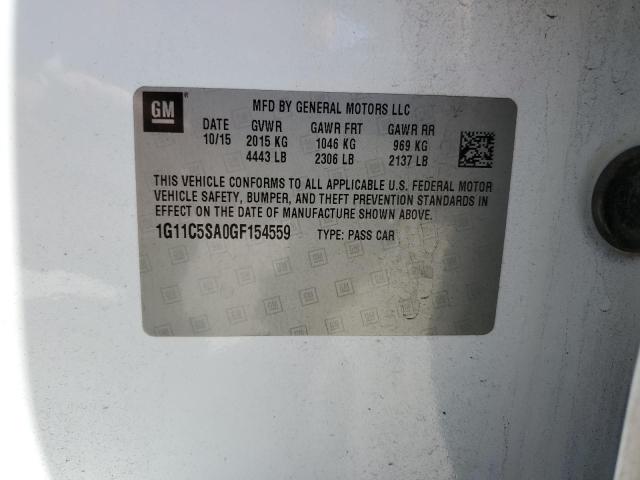 1G11C5SA0GF154559 - 2016 CHEVROLET MALIBU LIM LT Ақ фото 12