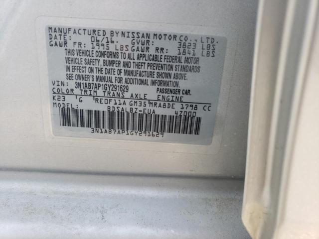 3N1AB7AP1GY291629 - 2016 NISSAN SENTRA S SILVER photo 13