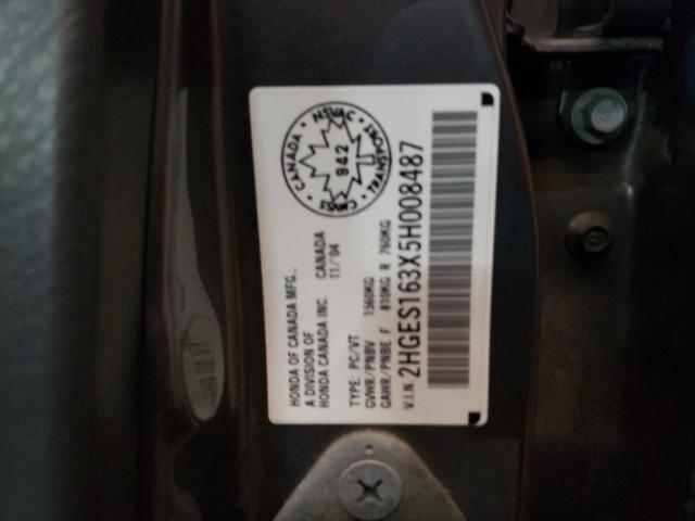 2HGES163X5H008487 - 2005 HONDA CIVIC DX VP GRAY photo 12