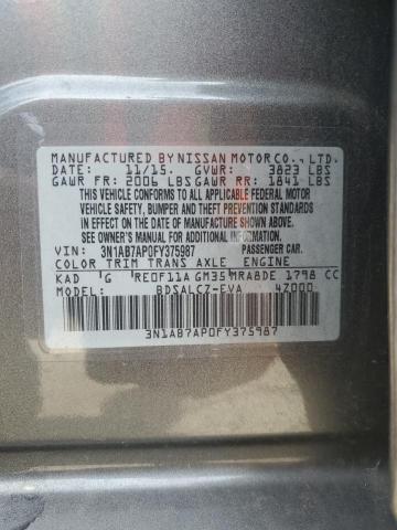 3N1AB7AP0FY375987 - 2015 NISSAN SENTRA S GRAY photo 12