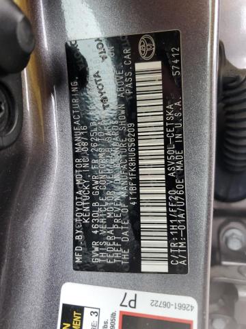 4T1BF1FK8HU656209 - 2017 TOYOTA CAMRY LE GRAY photo 12
