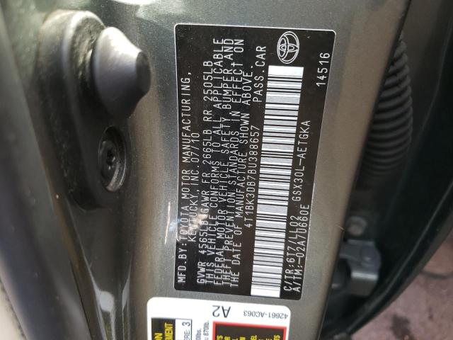 4T1BK3DB7BU388657 - 2011 TOYOTA AVALON BASE 灰色 照片 13