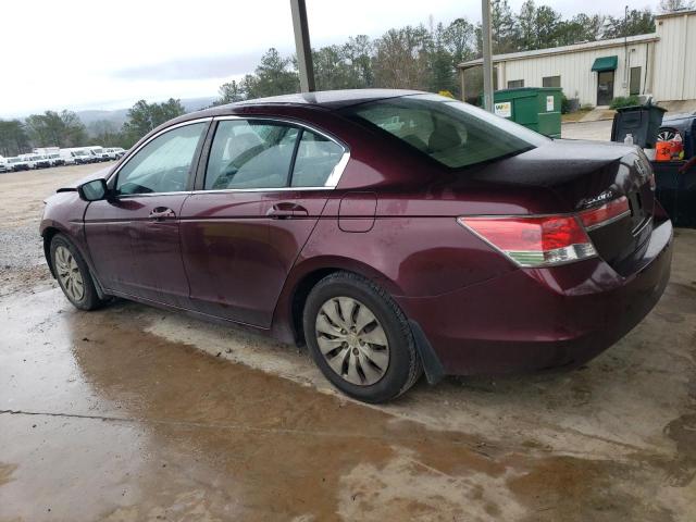 1HGCP2F32CA160046 - 2012 HONDA ACCORD LX BURGUNDY photo 2