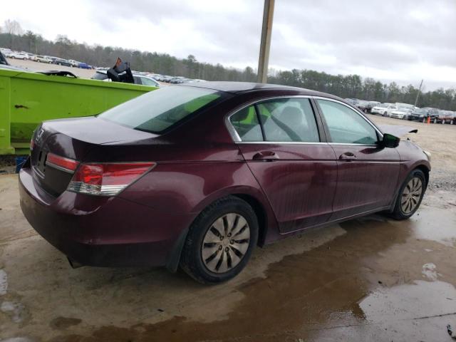 1HGCP2F32CA160046 - 2012 HONDA ACCORD LX BURGUNDY photo 3