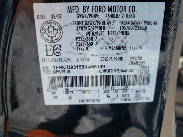 1FMCU93158KA65139 - 2008 FORD ESCAPE XLT BLACK photo 13