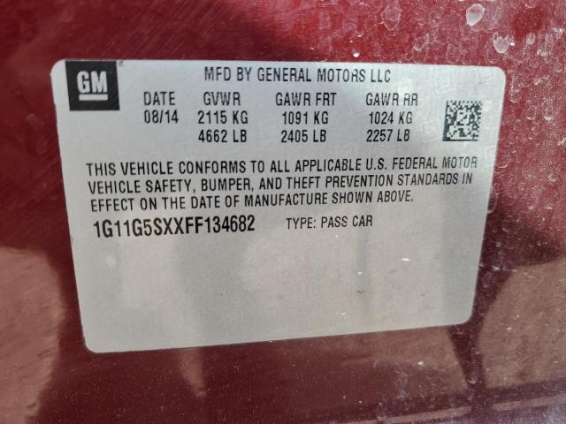 1G11G5SXXFF134682 - 2015 CHEVROLET MALIBU LTZ მუქწითელი ფოტო 12