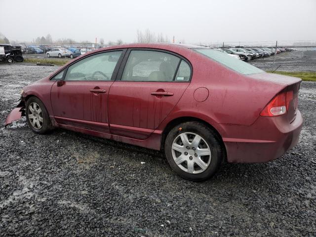 1HGFA16527L050263 - 2007 HONDA CIVIC LX RED photo 2