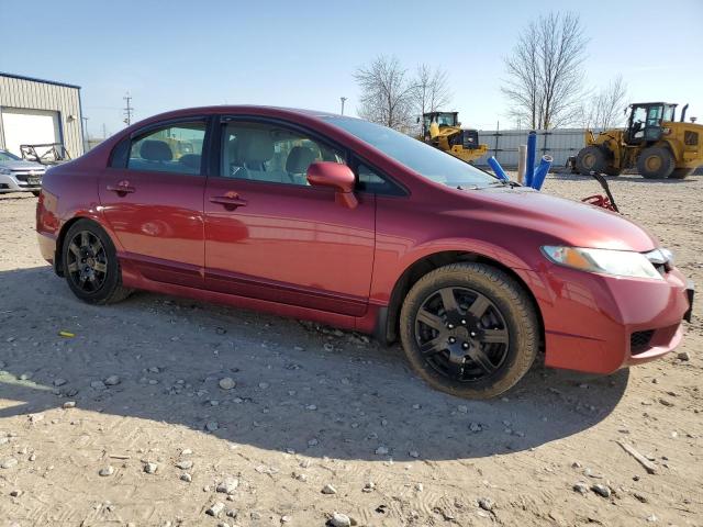 2HGFA1F51BH549870 - 2011 HONDA CIVIC LX RED photo 4