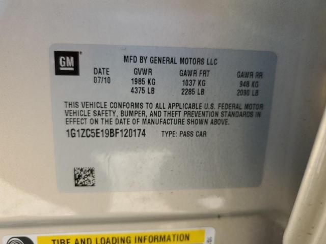 1G1ZC5E19BF120174 - 2011 CHEVROLET MALIBU 1LT 银色 照片 12