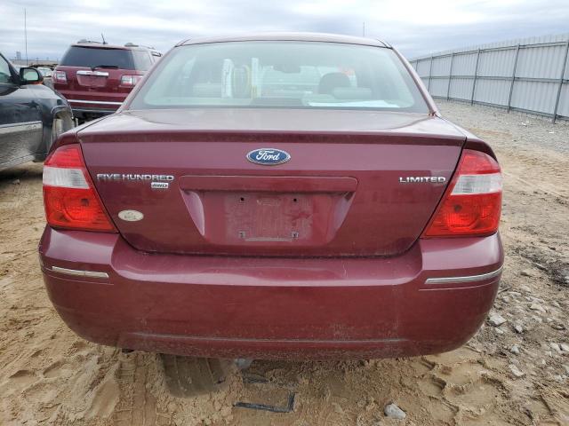 1FAHP28115G159184 - 2005 FORD FIVE HUNDR LIMITED BURGUNDY photo 6