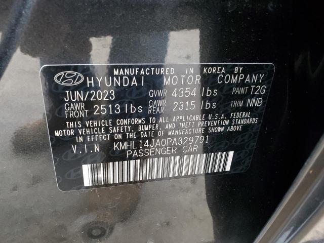 KMHL14JA0PA329791 - 2023 HYUNDAI SONATA SEL CHARCOAL photo 12