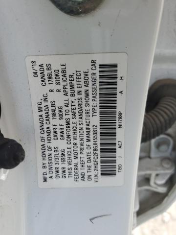 2HGFC2F86JH553812 - 2018 HONDA CIVIC EX WHITE photo 12