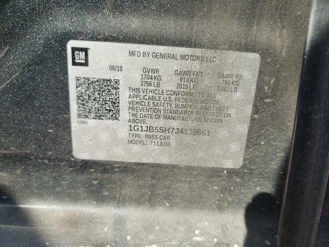 1G1JB5SH7J4136661 - 2018 CHEVROLET SONIC LS 灰色 照片 12