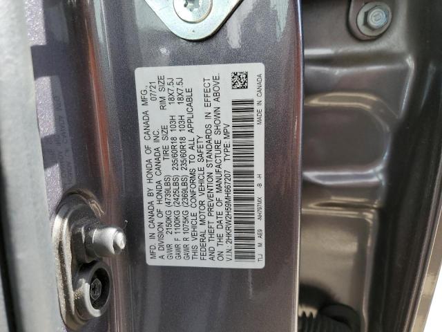 2HKRW2H59MH667207 - 2021 HONDA CR-V EX GRAY photo 13