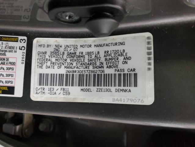 1NXBR30E57Z862706 - 2007 TOYOTA COROLLA CE GRAY photo 13