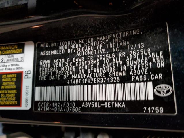 4T4BF1FK7ER371325 - 2014 TOYOTA CAMRY L CHARCOAL photo 12