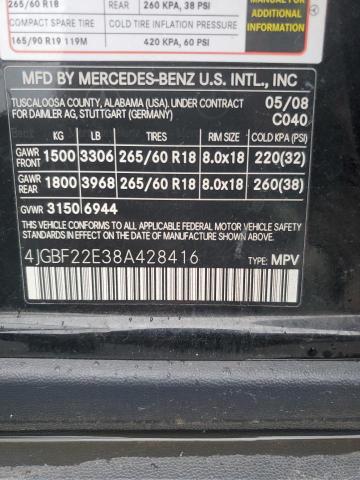 4JGBF22E38A428416 - 2008 MERCEDES-BENZ GL320 320 CDI BLACK photo 13