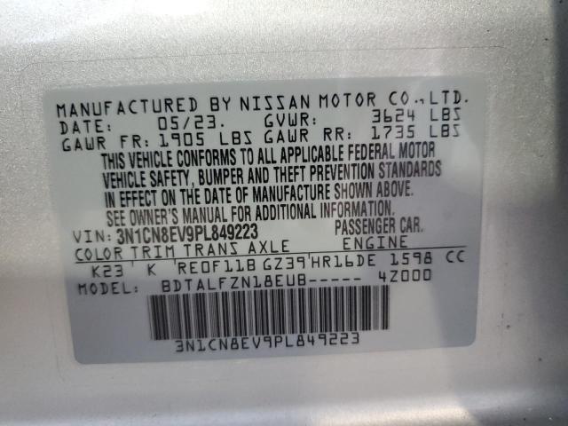 3N1CN8EV9PL849223 - 2023 NISSAN VERSA SV SILVER photo 13