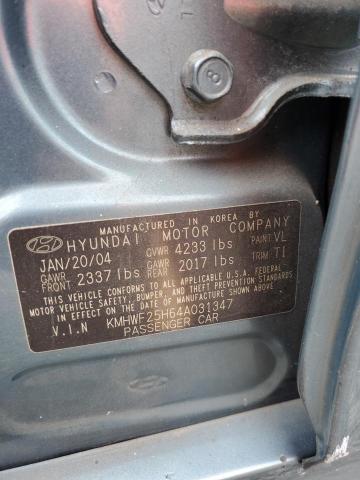 KMHWF25H64A031347 - 2004 HYUNDAI SONATA GL TEAL photo 12