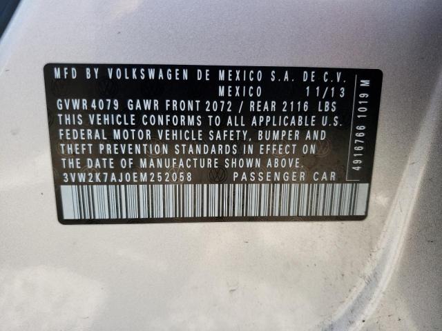3VW2K7AJ0EM252058 - 2014 VOLKSWAGEN JETTA BASE Gümüş foto 13