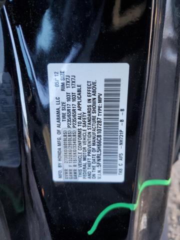 5FNRL5H66CB107287 - 2012 HONDA ODYSSEY EXL BLACK photo 13