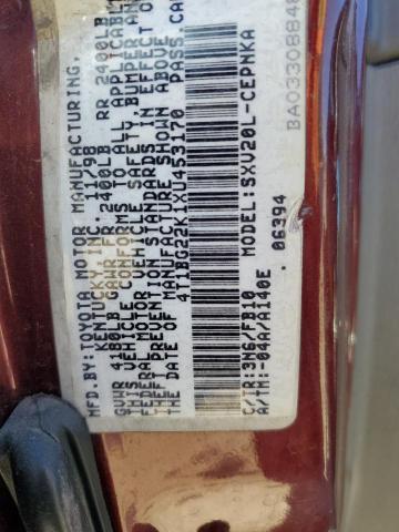 4T1BG22K1XU453170 - 1999 TOYOTA CAMRY CE BURGUNDY photo 12