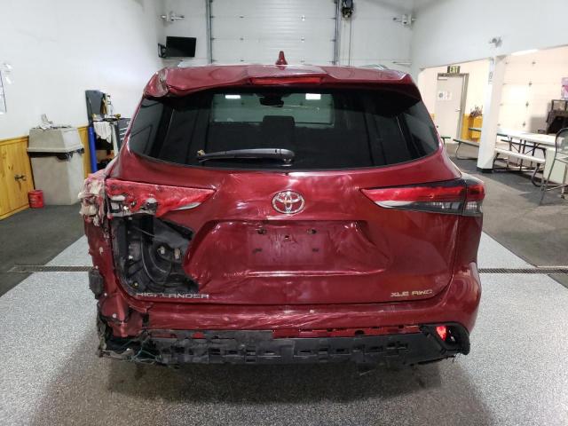 5TDHZRBH1LS510049 - 2020 TOYOTA HIGHLANDER XLE RED photo 6