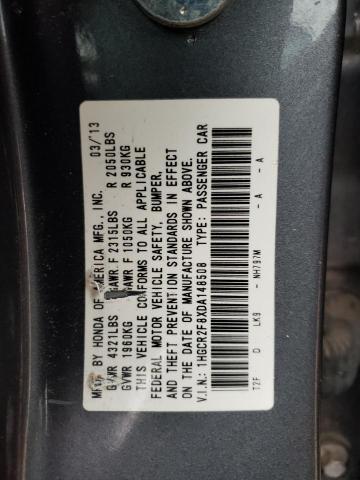 1HGCR2F8XDA148508 - 2013 HONDA ACCORD EXL GRAY photo 12