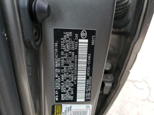 4T1BE32K06U649899 - 2006 TOYOTA CAMRY LE GRAY photo 12