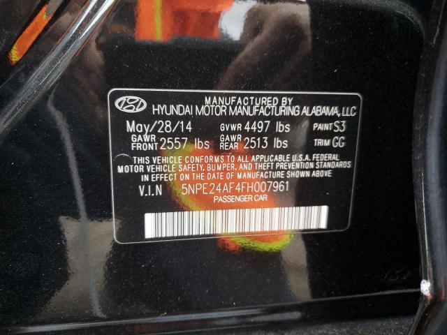 5NPE24AF4FH007961 - 2015 HYUNDAI SONATA SE BLACK photo 12