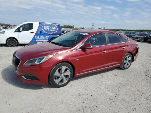 KMHE34L10GA017650 - 2016 HYUNDAI SONATA HYBRID RED photo 1