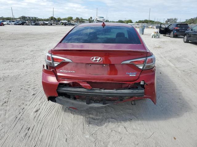 KMHE34L10GA017650 - 2016 HYUNDAI SONATA HYBRID RED photo 6