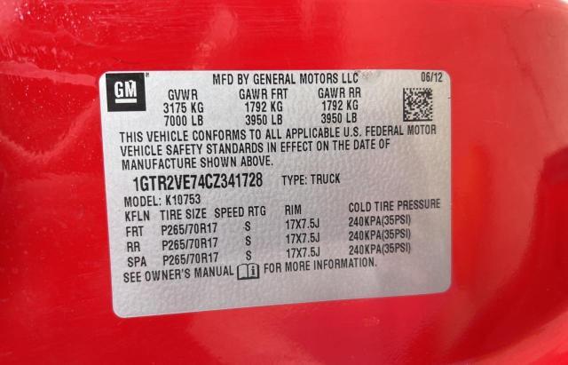 1GTR2VE74CZ341728 - 2012 GMC SIERRA K1500 SLE RED photo 10