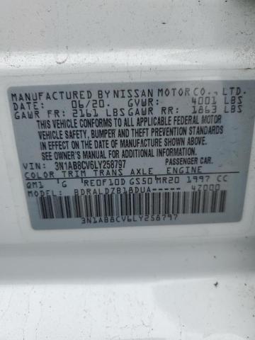 3N1AB8CV6LY258797 - 2020 NISSAN SENTRA SV WHITE photo 13