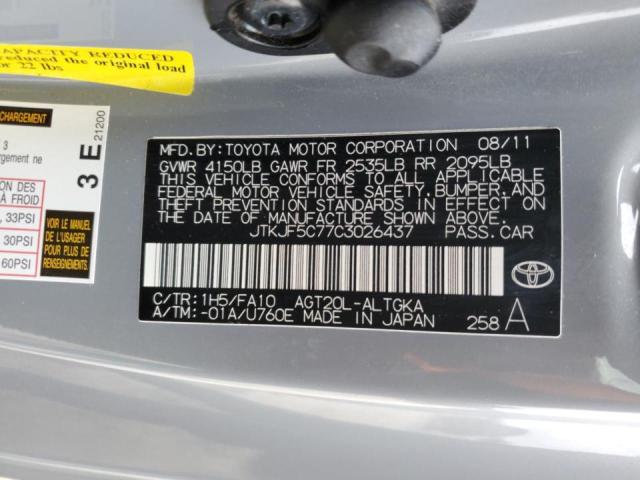 JTKJF5C77C3026437 - 2012 TOYOTA SCION TC 灰色 照片 12